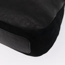 CELINE Schultertasche Leder Schwarz Gold Auth 157472-17