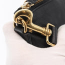 CELINE Schultertasche Leder Schwarz Gold Auth 157472-10