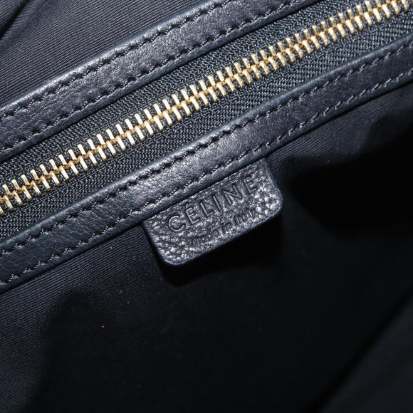 CELINE Schultertasche Leder Schwarz Gold Auth 157472