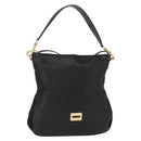 CELINE Schultertasche Leder Schwarz Gold Auth 157472-1