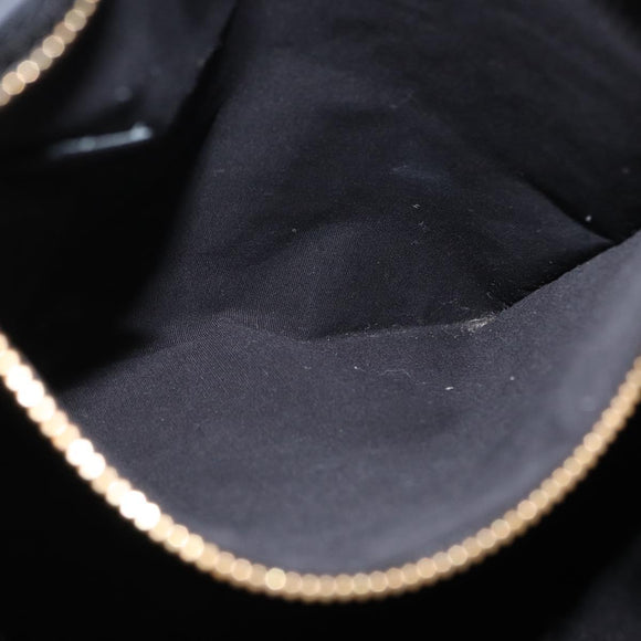 CELINE Schultertasche Leder Schwarz Gold Auth 157472