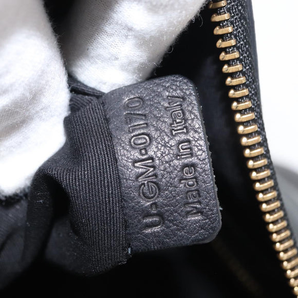 CELINE Schultertasche Leder Schwarz Gold Auth 157472