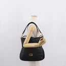CELINE Schultertasche Leder Schwarz Gold Auth 157472-24