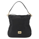CELINE Schultertasche Leder Schwarz Gold Auth 157472-13