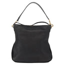 CELINE Schultertasche Leder Schwarz Gold Auth 157472-2