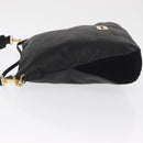 CELINE Schultertasche Leder Schwarz Gold Auth 157472-4
