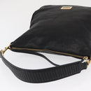 CELINE Schultertasche Leder Schwarz Gold Auth 157472-6