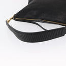 CELINE Schultertasche Leder Schwarz Gold Auth 157472-7