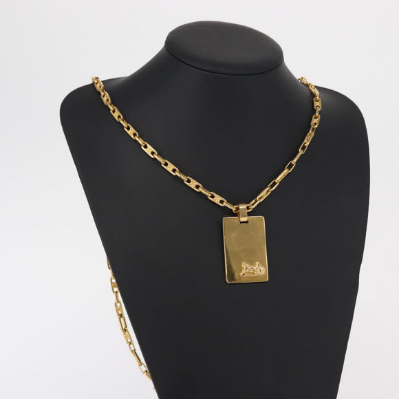 CELINE Necklace metal Gold Tone Auth 157478