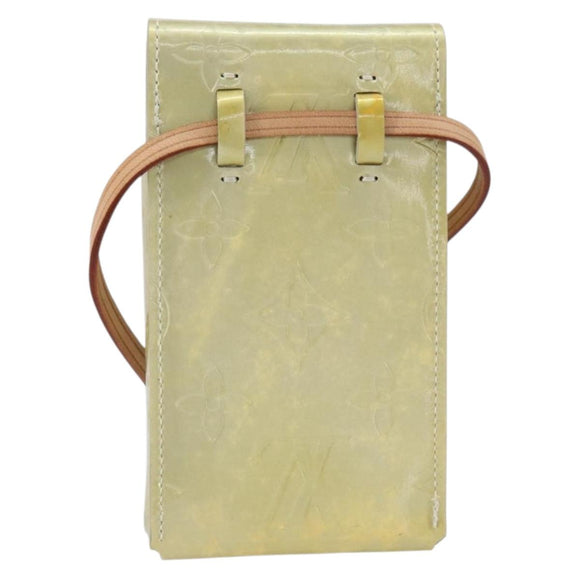 LOUIS VUITTON Monogram Vernis Green Cigarette Case Gris LV Auth 157481