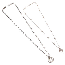 GUCCI Necklace metal 2 Set Silver tone Auth 157482