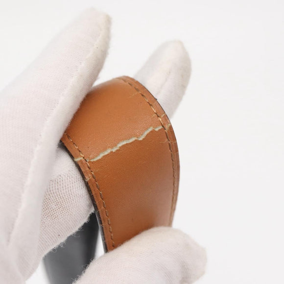 HERMES Belt Leather Black Gold Auth 157483