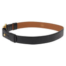 HERMES Belt Leather Black Gold Auth 157483-3