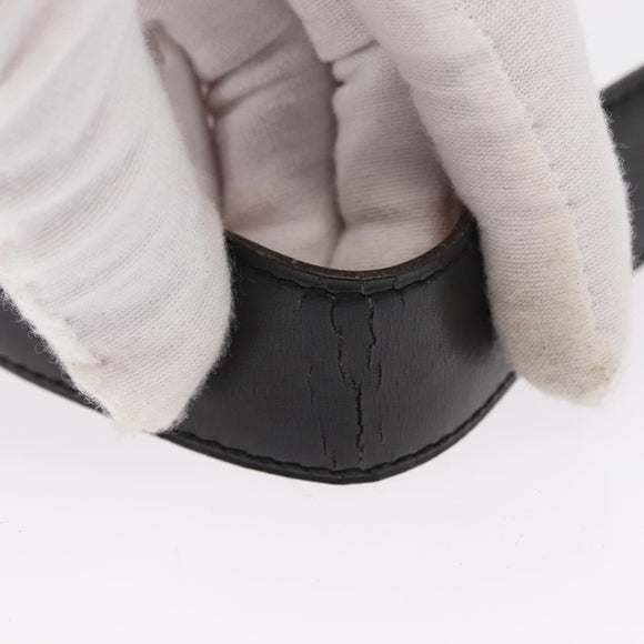 HERMES Belt Leather Black Gold Auth 157483