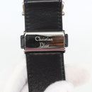 Christian Dior Belt Leather 39.8"" Black Silver Auth 157484-13