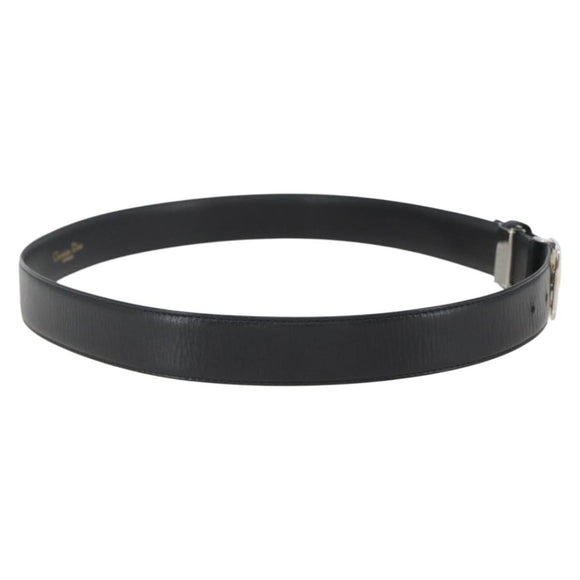 Christian Dior Belt Leather 39.8"" Black Silver Auth 157484