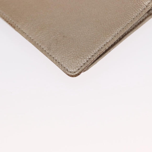 CHANEL Day Planner Cover Leather Beige Gold CC Auth 157485