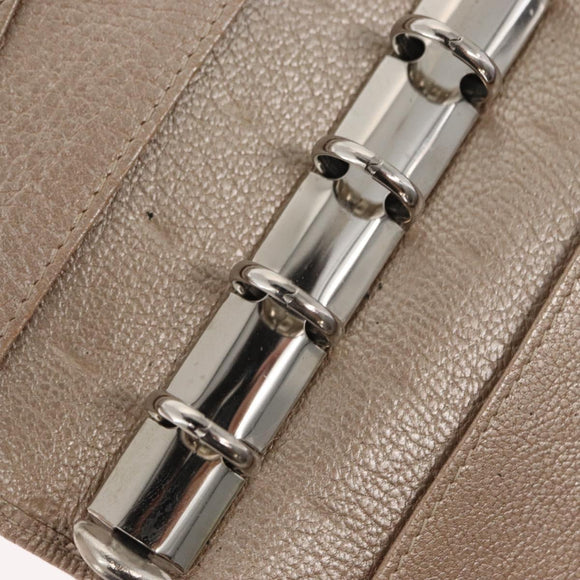 CHANEL Day Planner Cover Leather Beige Gold CC Auth 157485