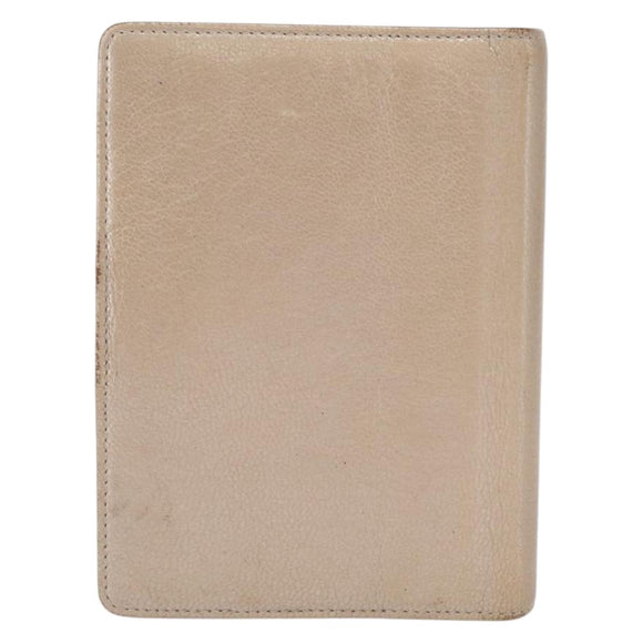 CHANEL Day Planner Cover Leather Beige Gold CC Auth 157485