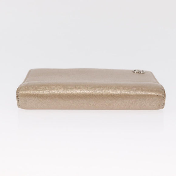 CHANEL Day Planner Cover Leather Beige Gold CC Auth 157485