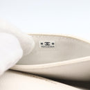 CHANEL Coin Purse Caviar Skin White Gold CC Auth 157489-18