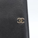 CHANEL Day Planner Cover Leather Black Gold CC Auth 157492-12