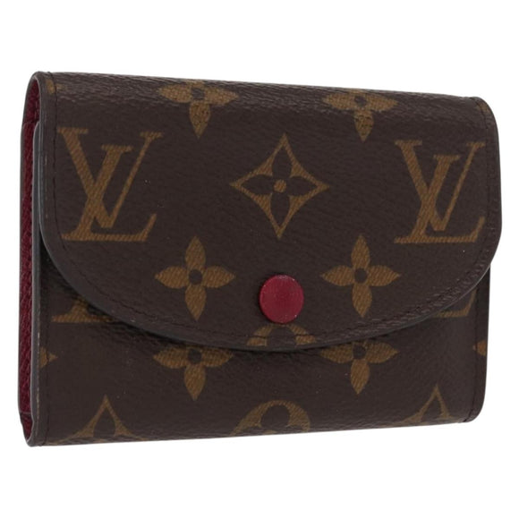LOUIS VUITTON Monogram Porte Monnaie Rosary Purse Fuchsia M41939 LV Auth 157493