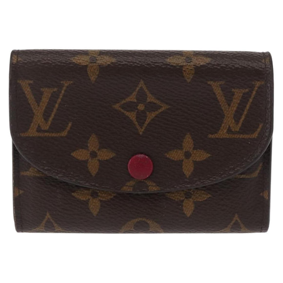 LOUIS VUITTON Monogram Porte Monnaie Rosary Purse Fuchsia M41939 LV Auth 157493