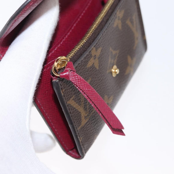 LOUIS VUITTON Monogram Porte Monnaie Rosary Purse Fuchsia M41939 LV Auth 157493