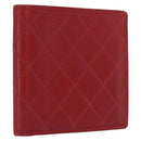 CHANEL Matelasse Wallet Lamb Skin Red CC Auth 157494-1