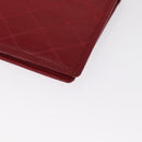 CHANEL Matelasse Wallet Lamb Skin Red CC Auth 157494-15