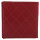 CHANEL Matelasse Wallet Lamb Skin Red CC Auth 157494-2