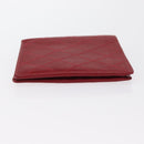 CHANEL Matelasse Wallet Lamb Skin Red CC Auth 157494-3