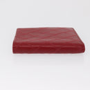 CHANEL Matelasse Wallet Lamb Skin Red CC Auth 157494-4