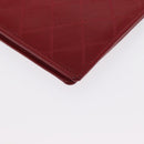CHANEL Matelasse Wallet Lamb Skin Red CC Auth 157494-14