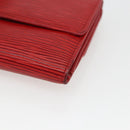 LOUIS VUITTON Porte Monnaie Billets Cartes Credit Brieftasche Rot M63487 Auth 157501A-15