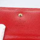 LOUIS VUITTON Porte Monnaie Billets Cartes Credit Brieftasche Rot M63487 Auth 157501A-17
