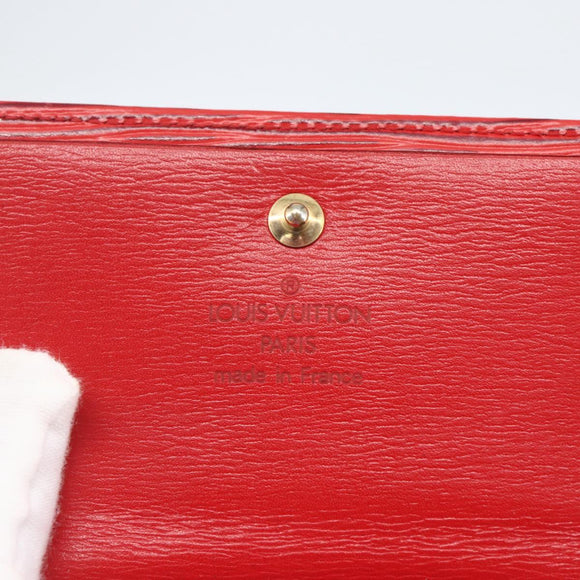 LOUIS VUITTON Porte Monnaie Billets Cartes Credit Brieftasche Rot M63487 Auth 157501A