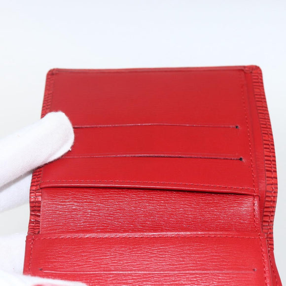 LOUIS VUITTON Porte Monnaie Billets Cartes Credit Brieftasche Rot M63487 Auth 157501A