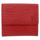 LOUIS VUITTON Porte Monnaie Billets Cartes Credit Brieftasche Rot M63487 Auth 157501A-13
