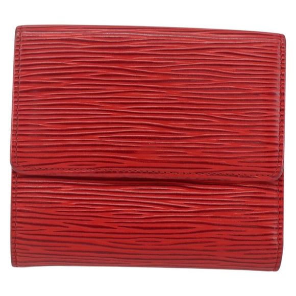 LOUIS VUITTON Porte Monnaie Billets Cartes Credit Brieftasche Rot M63487 Auth 157501A