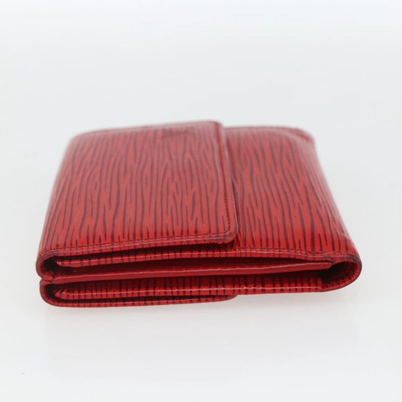 LOUIS VUITTON Porte Monnaie Billets Cartes Credit Brieftasche Rot M63487 Auth 157501A