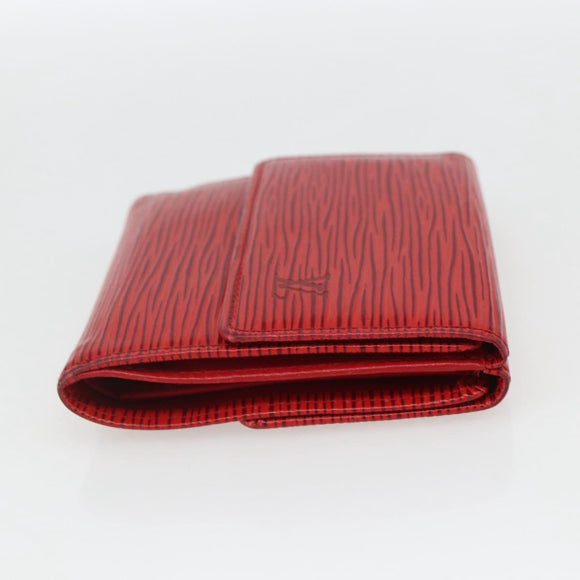 LOUIS VUITTON Porte Monnaie Billets Cartes Credit Brieftasche Rot M63487 Auth 157501A