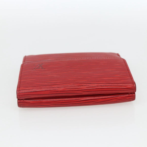 LOUIS VUITTON Porte Monnaie Billets Cartes Credit Wallet Red M63487 Auth 157501