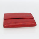 LOUIS VUITTON Porte Monnaie Billets Cartes Credit Brieftasche Rot M63487 Auth 157501A-6