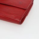LOUIS VUITTON Porte Monnaie Billets Cartes Credit Brieftasche Rot M63487 Auth 157501A-7