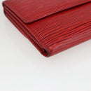 LOUIS VUITTON Porte Monnaie Billets Cartes Credit Brieftasche Rot M63487 Auth 157501A-14