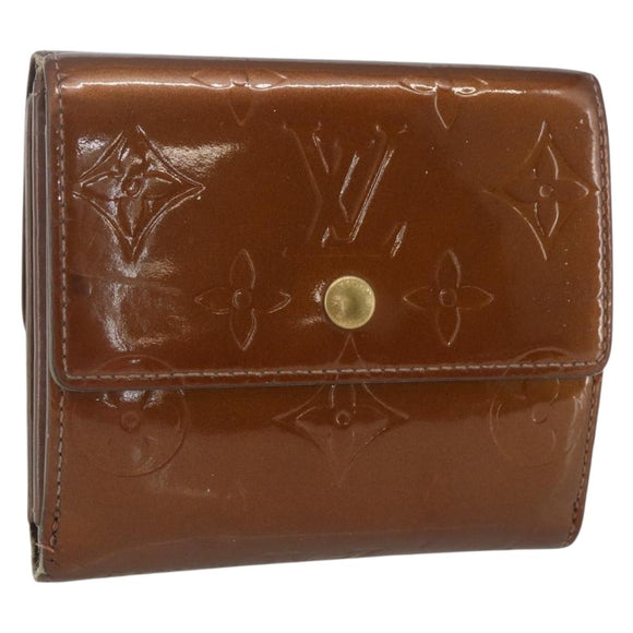LOUIS VUITTON Vernis Portefeuille Elise Wallet Bronze M91170 Auth 157502