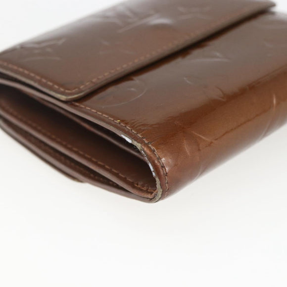 LOUIS VUITTON Vernis Portefeuille Elise Wallet Bronze M91170 Auth 157502