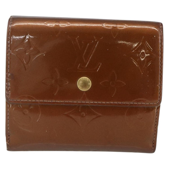 LOUIS VUITTON Vernis Portefeuille Elise Wallet Bronze M91170 Auth 157502